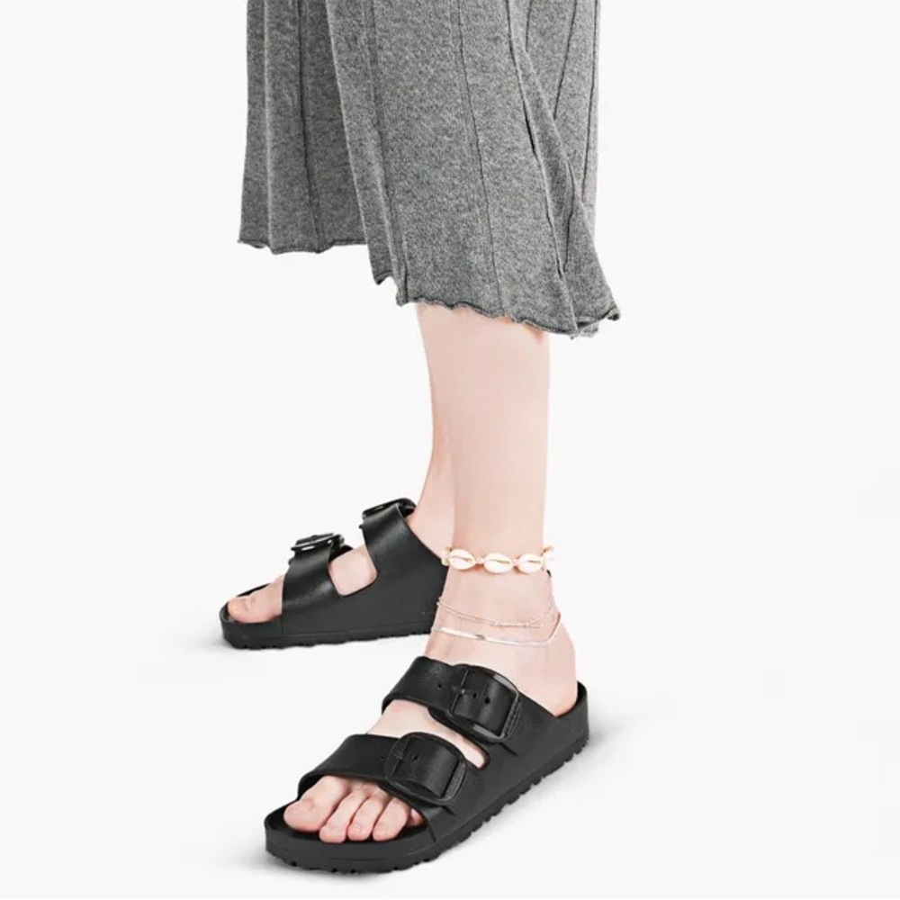 Arizona Big Buckle EVA - Black Two Strap Slide Sandals - Picture 7 of 7
